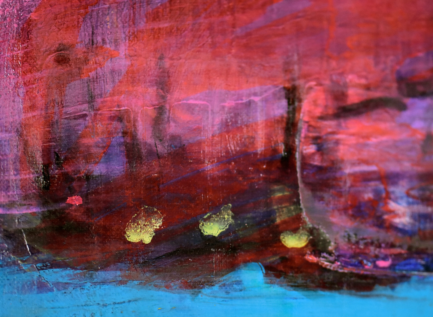 赤いモチーフの絵　k.murata絵画/タペストリー